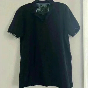 Denim & Flower collared textured black shirt